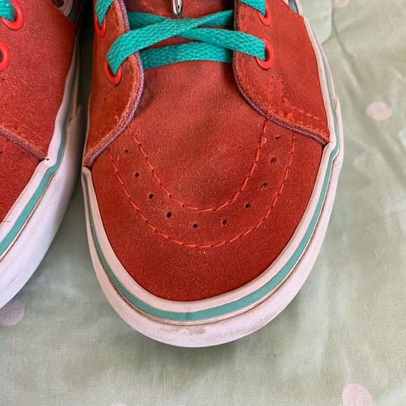 Vans Sk8-Hi Orange and Checkered Sneakers Womens size 8 - Picture 9 of 16